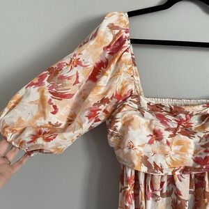 Abercrombie & Fitch Women's Med Petite Floral Emerson Mini Dress w/ Puff Sleeves